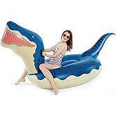 Jasonwell Inflatable Dinosaur Swimming Pool Float for Kids Boys Girls Adults 124'' Giant Tyrannosaurus Rex Floatie Summer Beach Ride on Party Pool Raft Lounge Toys