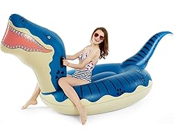 Jasonwell Inflatable Dinosaur Pool Float for Boys Girls Adults 124'' Giant T-Rex Floatie Summer Beach Swimming Pool Inflatabl