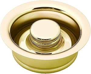Westbrass D2089-01 3-Bolt mount Waste Disposal Flange & Stopper, Polished Brass