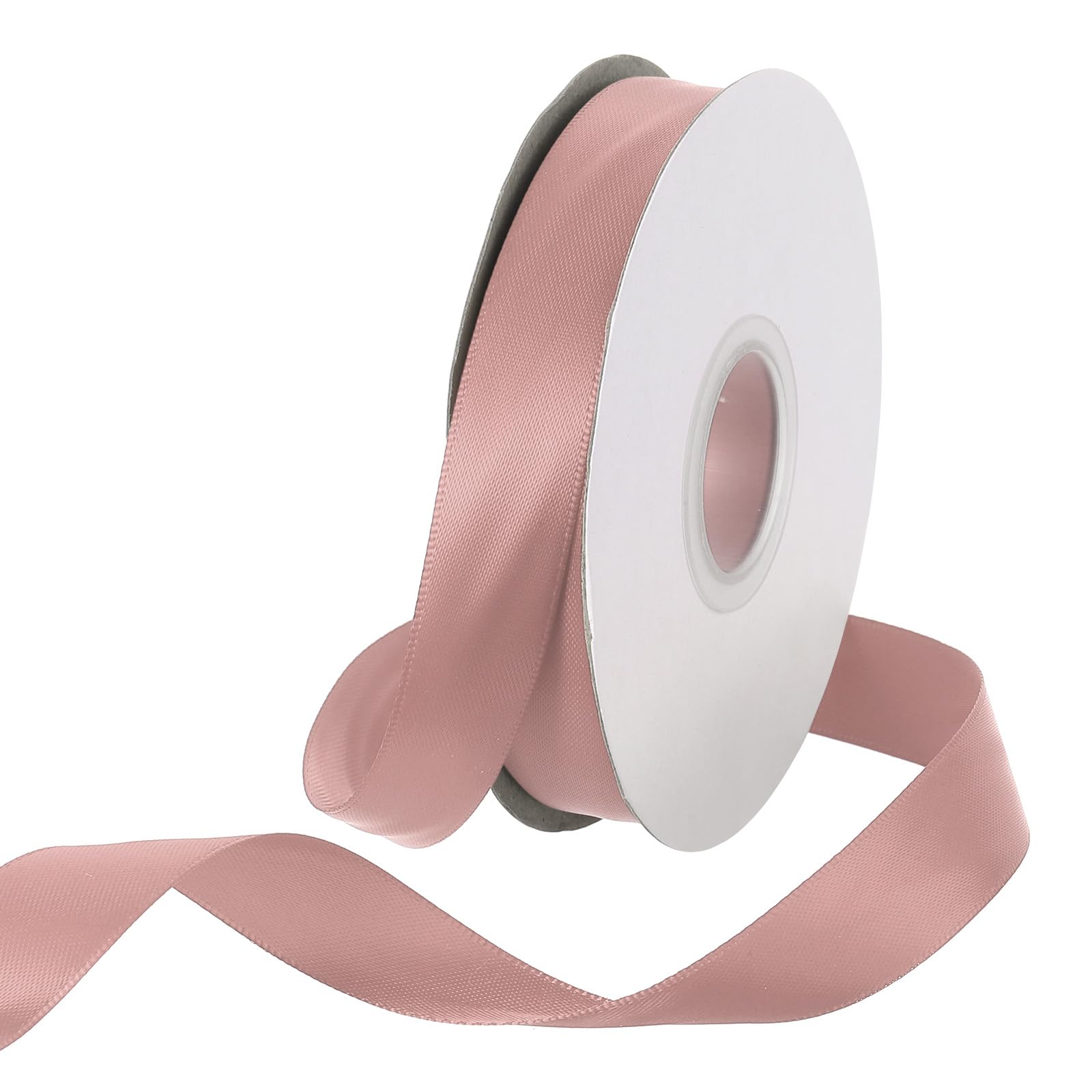 Rebower 15mm Satin Ribbon 23m Thick Double Face Grosgrain Silk Ribbon, [for Gift Wrapping, Hair Bows, Wedding, Cake, Flower] - 25 Yard/75ft/ Rose Pink — image 1