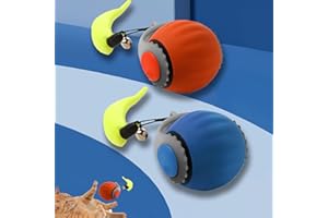 MQIJIN 2025NEW Upgrade Speedy 3.0 Tail Cat Toy, Turbo Smart Interactive Cat Ball for Bored Indoor Cats, Automatic Rolling Ball 2.0 Enrichment Toy, Electronic Rollie Pet Chase (Blue+Orange, 2PCS)