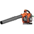 Husqvarna 125BVx Gas Leaf Blower, 28-cc 1.1-HP 2-Cycle Handheld Leaf Blower Vacuum Kit with Mulcher and Vac Bag, 470-CFM, 170-MPH, 12.5-N Powerful Clearing Performance and Ergonomic Design