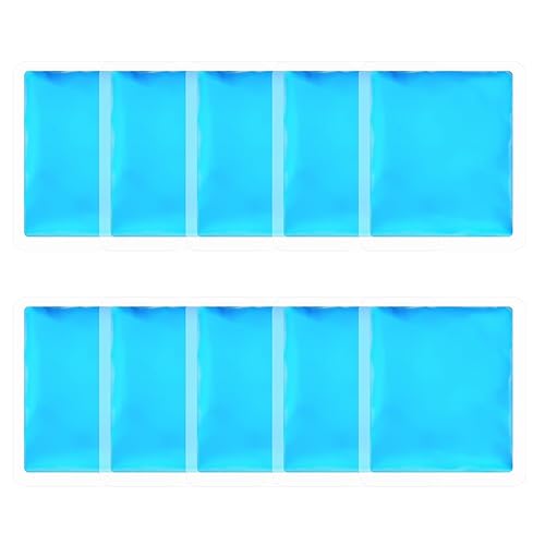 ViEinkaufen 10 Pcs Small Ice Packs Reusable Hot Cold Compress Mini Ice Pads for Injuries,Lunch Box,Beauty,Teeth,Relief,Toothaches,Eye,Fever
