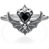 Tajuxa Bat Rings for Women 925 Sterling Silver Gothic Rings Halloween Bat Jewelry Gifts for Women
