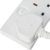 PRO ELEC 6 Gang Extension Lead 1m White Individually Switched Sockets UK Plug view 3