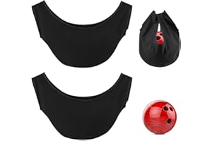 Velarionna 2pcs Bowling Ball Seesaw Towel Microfiber Bowling Ball Polisher Washable Bowlings Shammy Seesaw Balls Cleaner Holder Bag