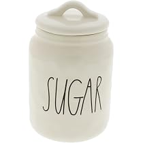 Rae Dunn By Magenta COFFEE Ceramic LL Medium 8 x 5 Canister (White