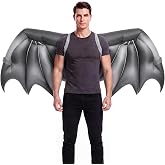 Junkin Halloween Large Inflatable Wings Costume, Dragon, Bat | with Air Pump, 70.87 x 27.56 Inch, 210t Polyester, Halloween Adult Costume Accessory Costume, Cosplay Party Dress-up Wings
