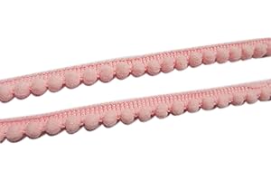 YYCRAFT 10 Yards 3/8" Wide Tiny Pom Pom Ball Fringe Trim DIY Craft Sewing Accessory for Home Curtain Clothes Pillow Decoration(pom Size 5mm,Light Pink)