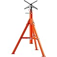VEVOR Pipe Stand, 2500LBS Heavy Duty Pipe Jack Stands, 27.2"-52" Height Adjustable V Head Pipe Stand, 45# Steel Folding Jack 
