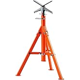 VEVOR Pipe Stand, 2500LBS Heavy Duty Pipe Jack Stands, 27.2"-52" Height Adjustable V Head Pipe Stand, 45# Steel Folding Jack 