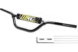 JXPANG 7/8 Inch 22mm Dirt Bike Handlebars 6063-T6 Aluminum,Compatible Pit Or Dirt Bike Handlebar With Foam Pad Universal For Motocross Pit Dirt Bike ATV Quad Mini Bike CRF YZF KXF KLX RMZ (Black)