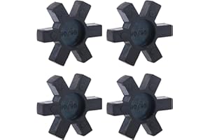 QWLWBU 4Pcs Flexible NBR Rubber Spider Insert Solid Spider Center Inserts L090/L095 Rubber Hexagonal Cushion for L Jaw Coupling Set(Black,Size:Out Dia 2inch)