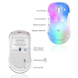 memzuoix 2.4G LED Wireless Mouse, Rechargeable