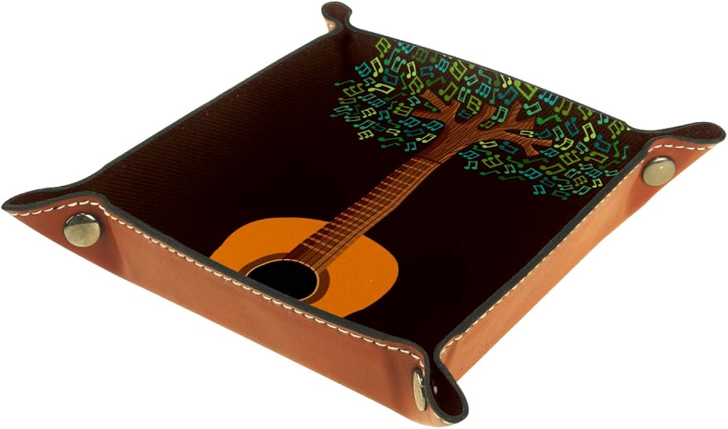 Kleine Aufbewahrungsbox,Herren-Valet-Tablett,Gitarrenbaum mit Noten