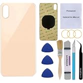 Perzework OEM Rear Back Glass Replacement for iPhone Xs Max 6.5 inches with Reparing Toolkit and Pre-Installed Adhesive (Gold)