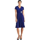 R&M Richards Women's Cascade Chic Buckle Dress