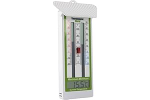 THERMOMETER WORLD Digital Max Min Greenhouse Thermometer Classic Design Max Min Thermometer for Use in The Garden Greenhouse or Home Easily Wall Mounted Greenhouse Temperature Monitor
