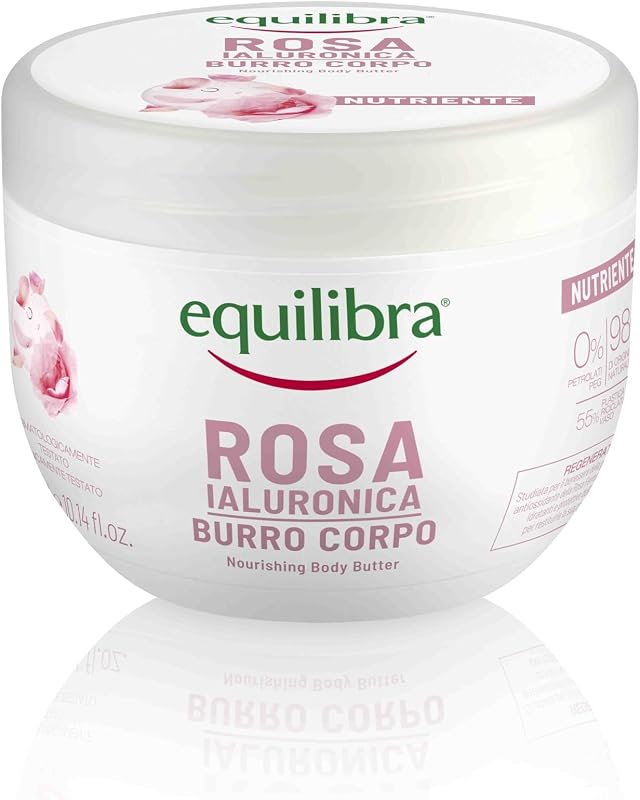 , Kit Corpo Rosa Ialuronica Nutriente, Contiene 1 Rosa Ialuronica Burro Corpo Nutriente, 300ml, e 1 Rosa Ialuronica Acqua Profumata, con Acido Ialuronico, 50ml