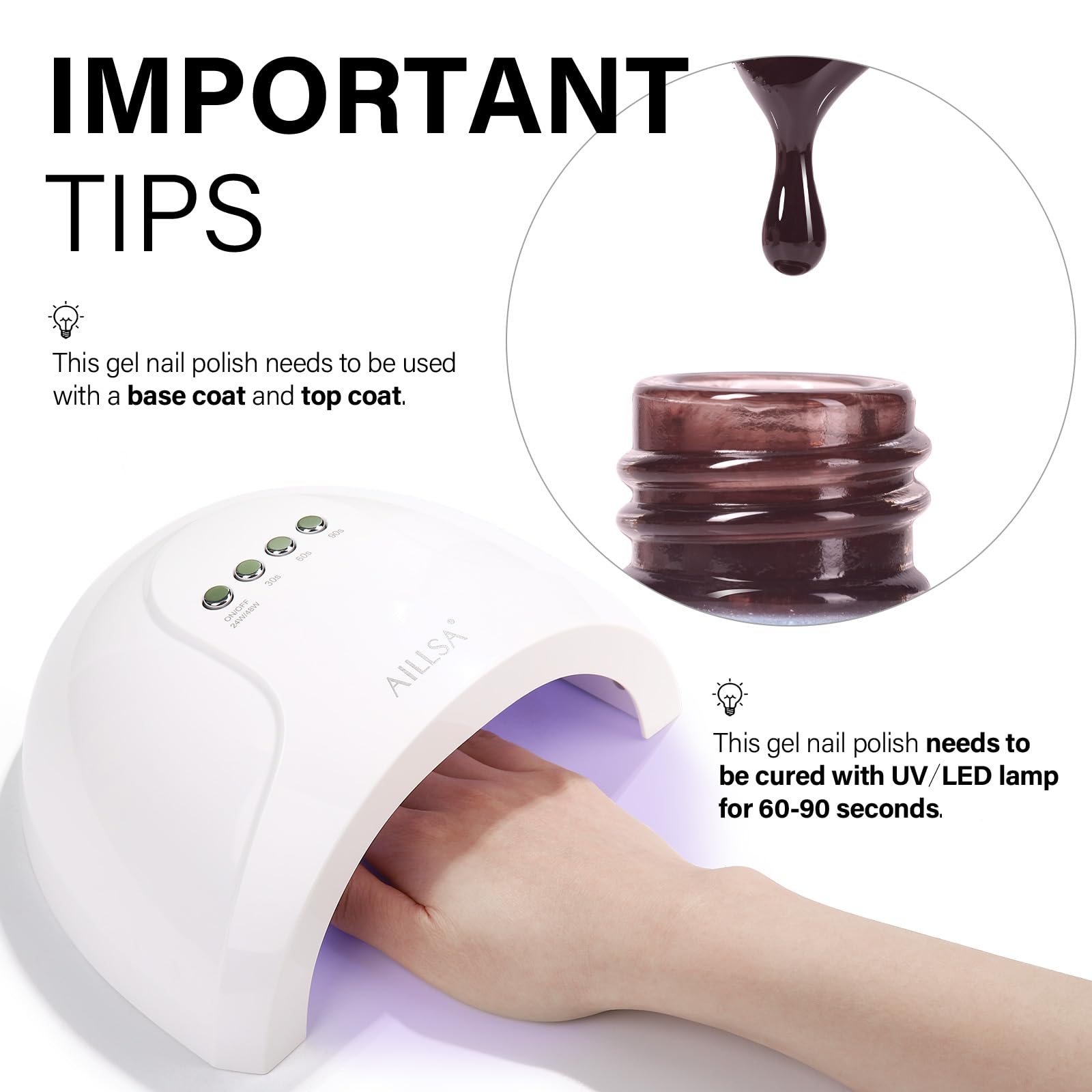 AILLSA Brown Jelly Gel Nail Polish Dark Cocoa Translucent Gel Polish Amber Color Fall Gel Polish Long Lasting Chocolate Coffee Nails Soak Off U V Gel for Nail Art at Home Valentine Gift 0.51 Oz GB131 - Image 3