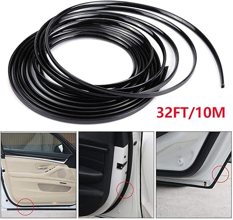Amazon Centaurus 車のドアエッジプロテクター 32フィート 10m 車のエッジトリム ゴム製シールプロテクター U字型の車保護 ドアエッジガード ほとんどの車に対応 ブラック 内装パーツ 車 バイク