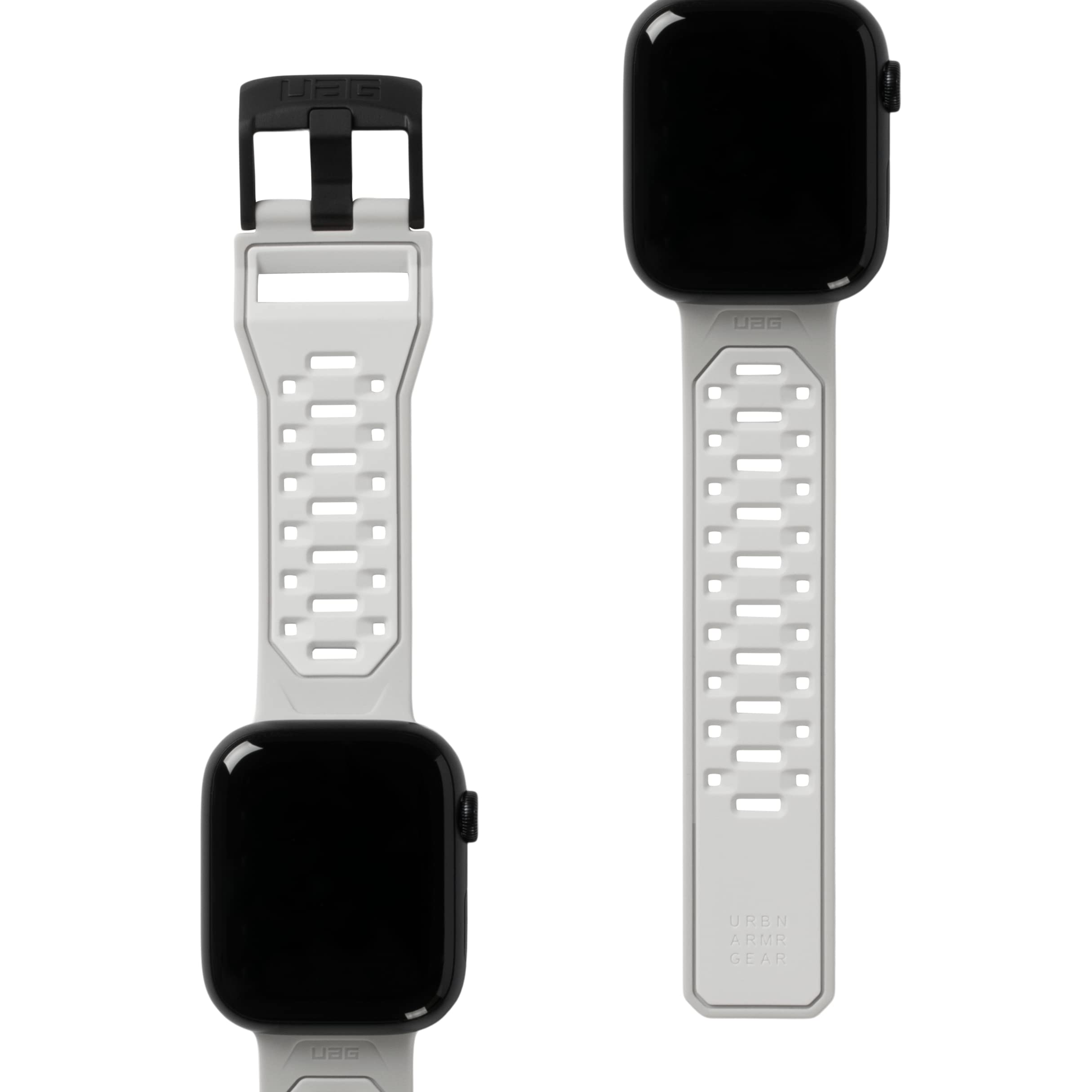 URBAN ARMOR GEAR UAG Compatible with Apple Watch Band 42/41/40mm iWatch Series 11/10/9/8/7/6/5/4/SE3/SE2/SE Civilian Sport Sweatproof Silicone Adjustable Replacement Strap, Powder