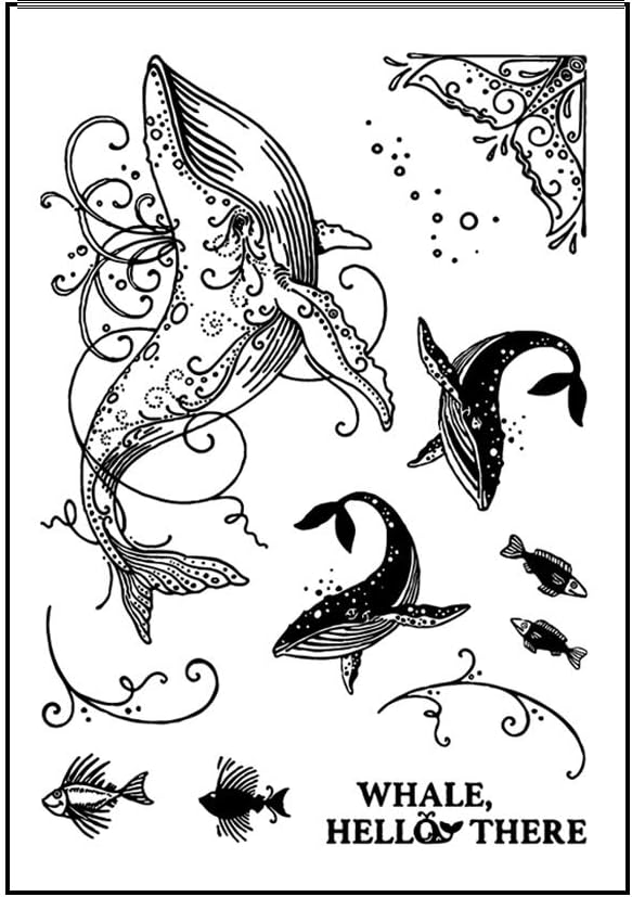 YFairy - Clear Stamp, Sea Whale, DIY, Silicone, Cling Seal, Scrapbook, Embossing Album Decor Craft
