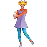 Nickelodeon Rugrats Angelica Costume for Women with Wig Dress Leggings Shirt and Toy Doll for Halloween