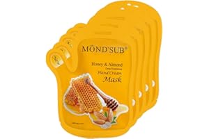 MOND'SUB 5 Pairs of Honey and Almond Best Hydrating Hand & Nail Mask - Best Deep Moisturizing Gloves for Dry Hands