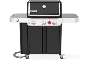Weber Genesis E-335 Natural Gas Grill for Outdoor Cooking, 3 Burners and 1 Side Burner, Black