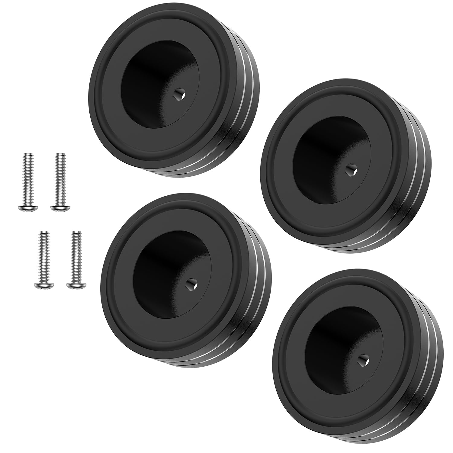 Tertullus 4 Sets Speaker Isolation Feet Aluminum Speaker Feet With Screws,Shockproof Stand Pad For Hifi Devices Amplifier Turntable Dac Recorder Cd (Black, 58mm×22mm)