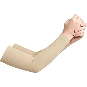 1 Pair Compression Arm Sleeves for Men Women, UV Sun Protection Sports Cooling Arm Sleeves for Outdoor Sports