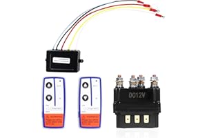 YUNSEITY 12V 250A Winch Solenoid Relay Contactor with 2Pcs Winch Remote Control Kit, Relay Contactor Switch for Truck ATV, SUV, Snowmobile 5000-7000lbs Winch