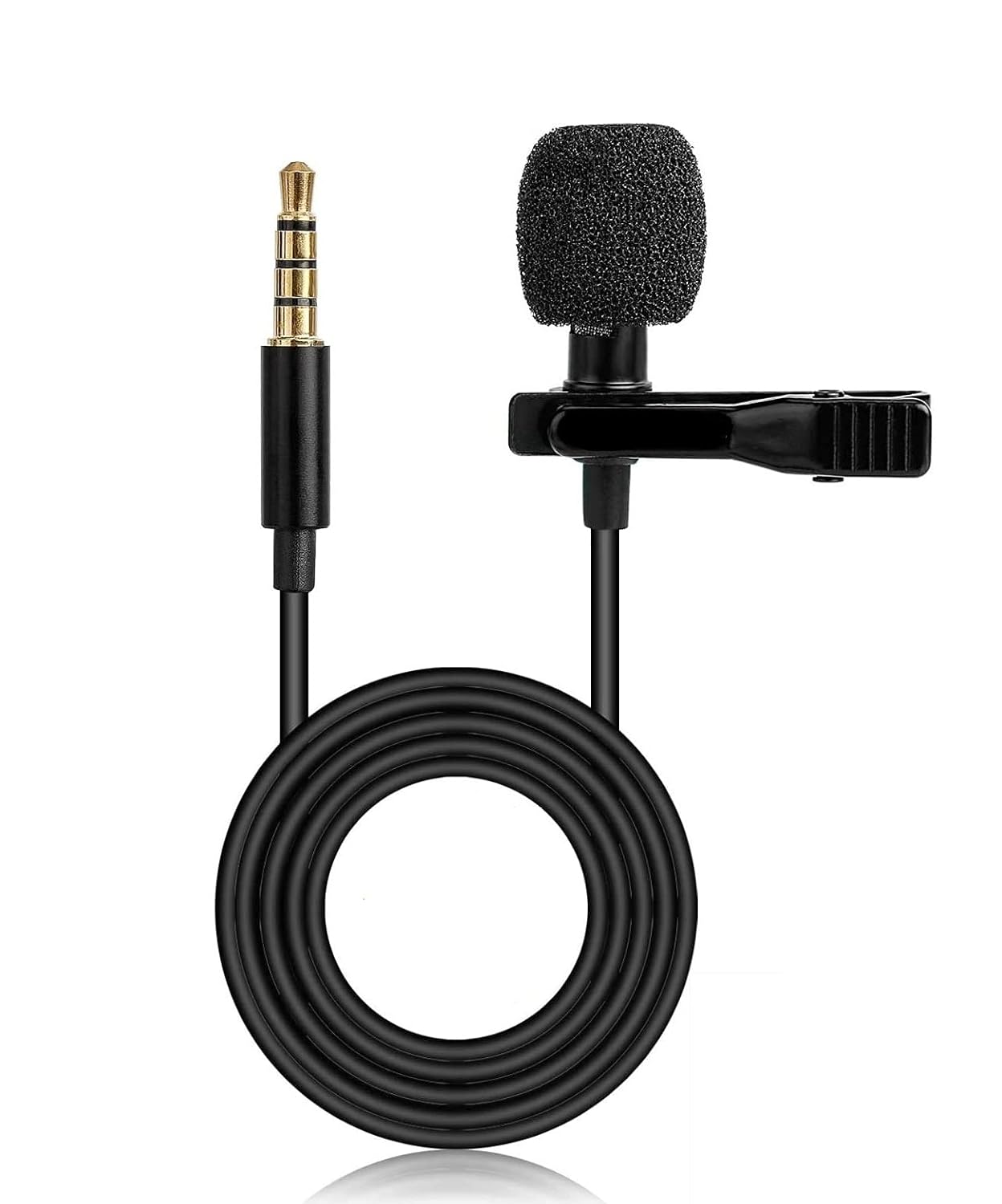 Collar Mic Pro Microphone for YouTube Recording, 3.5mm Jack Clipon Mic