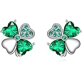 Four Leaf Clover Earrings Sterling Silver Four Leaf Clover Stud Earrings Lucky Jewelry Gifts for Women