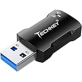 USB WiFi Adapter 1200Mbps for PC, Techkey Mini Wireless Network Adapter USB 3.0 WiFi 802.11 ac with Dual Band 2.4GHz/300Mbps,