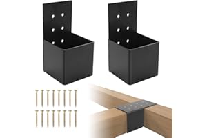 Pehciroe 2Pcs Pergola Brackets Post Top Rafter Brackets Deck Railing Brackets Connectors Pergola Wall Mount Bracket Kit for 4“x4” Wood Posts with Screws