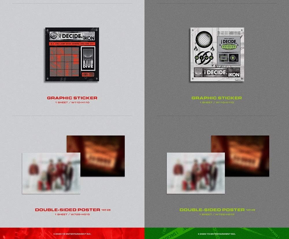 Amazon アイコン I Decide Red Ver 3rd Mini Album Cd 96ページフォトブック ポストカード フォトカード Kpop Market特典 追加特典両面フォトカードセット 韓国盤 Ikon アジアンポップ 音楽