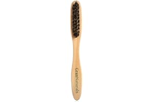 GranNaturals Teasing Boar Bristle Brush for Slicking Back Hair, Smoothing Ponytail Bun, Backcombing, Edge Control & Hair Sectioning - Wooden Slickback Hairbrush for a Sleek & Smooth Hairstyle