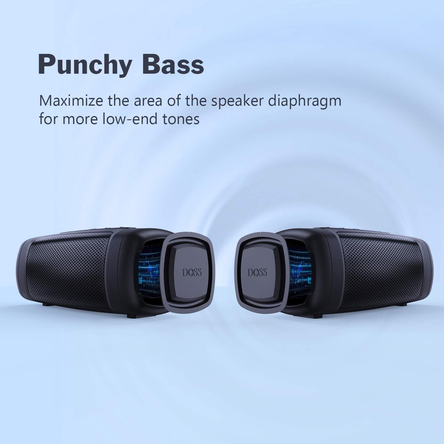 Bluetooth Speakers, DOSS Portable Wireless Bluetooth Speaker with 24W Powerful Sound, Rich Bass, IPX6 Waterproof, Wireless Stereo Pairing, 20H Playtime, Waterproof Speaker for Outdoor and Travel: Electronics