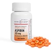 Enteric Coated Aspirin Tablets 325mg (100 Count) by GeriCare- NSAID Pain Reliever &amp; Fever Reducer Coated Aspirin for Adults- Regular Strength Aspirin for Headache Arthritis Menstrual &amp; Muscle Pain