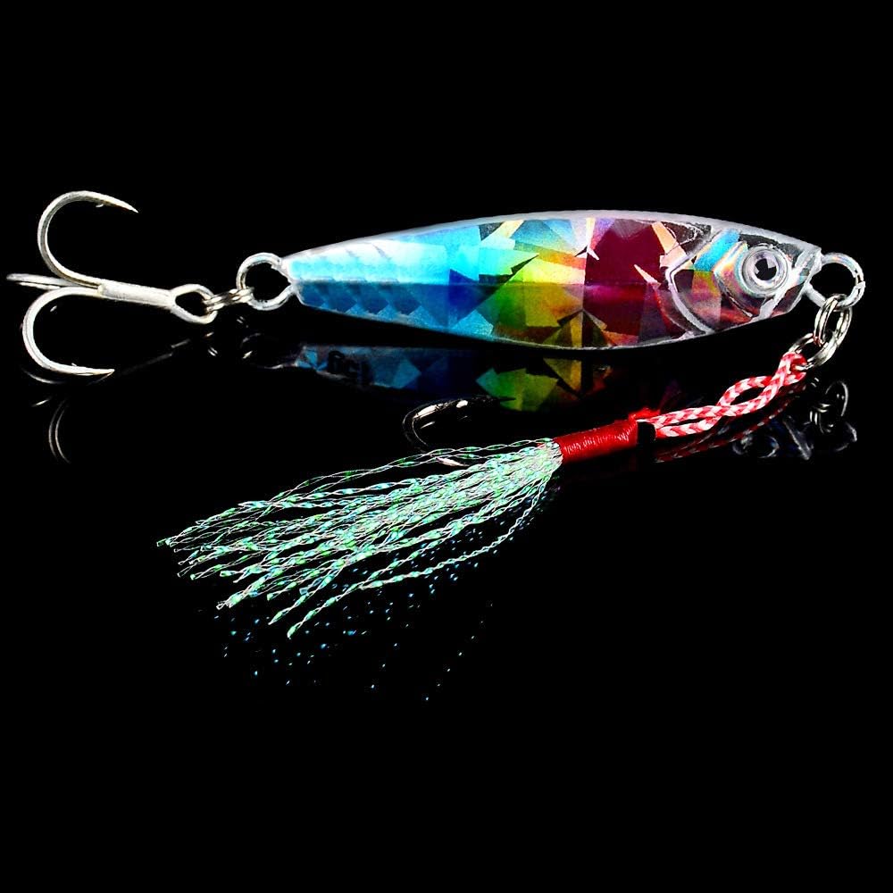 Dyxssm Jigs Fishing Spoons Hard Lures Spinners Jigging Bait 7g 10g 15g 20g 30g (Pack of 6) : Sports & Outdoors