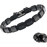GT collection Flat Bead Bracelet, Gemstone Adjustable Bracelets for Men