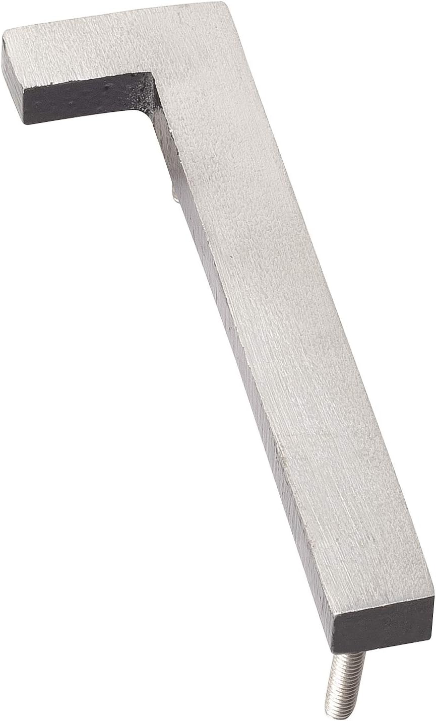 Address Signs - Montague Metal Products MHN-06-F-BK2-1 Solid Brushed Aluminum Modern Floating Address House Numbers, 6