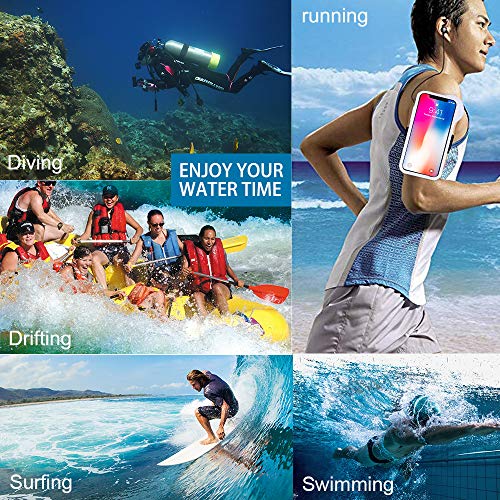 Underwater Photography Waterproof Phone Case Pouch for iPhone XSMAX Enhanced Underwater Cell Phone Dry Bag with Armband O Lens Ring Full Sealed Waterproof Case IPX8 Certified