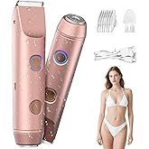 Fanovae Bikini Trimmer for Women – Dual-Head Electric Razor, IP67 Waterproof USB-C Rechargeable Shaver for Bikini Line, Underarms, Legs & Face, Rose Gold Stocking Stuffer Holiday Gift