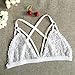 PHOTNO Women Lace Floral Bralette Bralet Bra Bustier Crop Top Cami Unpadded Tank (M, White)