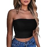 Summer Tube Tops Basic Crop Tops for Women Strapless Tank Casual Tunics Sexy Short Shirts