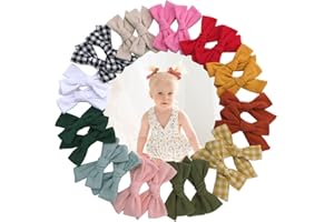 24 Pcs Baby Girl Hair Bow Clip Barrettes for Toddlers Kids Girls Pigtails Hair Bows Alligator Clips in Pairs