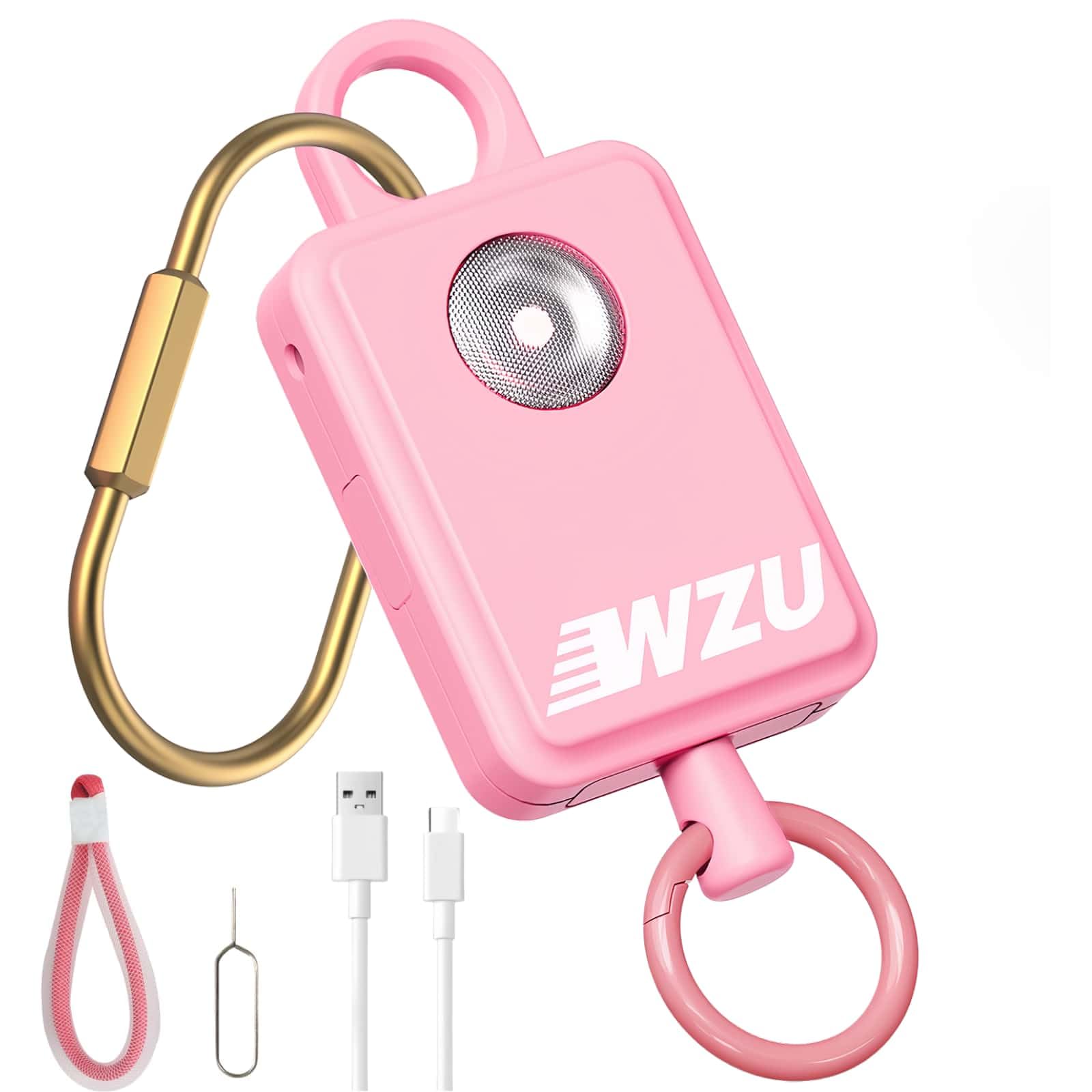 Photo 1 of ?WZU Recordable Personal Safety Alarm - FCC Certified Self Defense Alarm with 2 Emergency Modes - Rechargeable LED Strobe for Women/Men/Elderly - Jogging/Night Running/Travel/Home/Office - 4 Colors